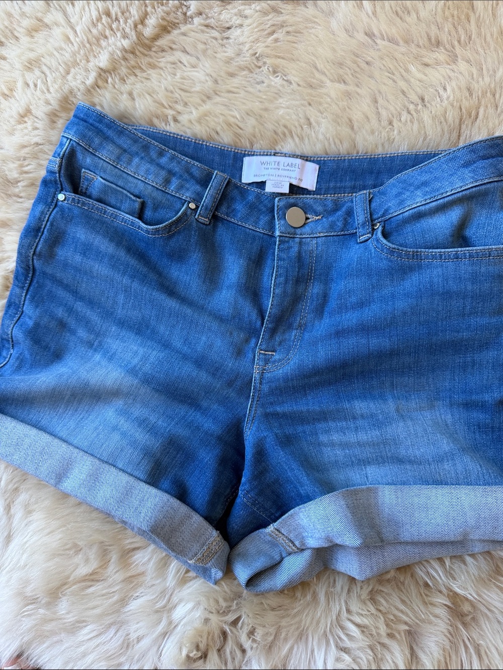 The White Company Blue Roll-Cuff Denim Shorts